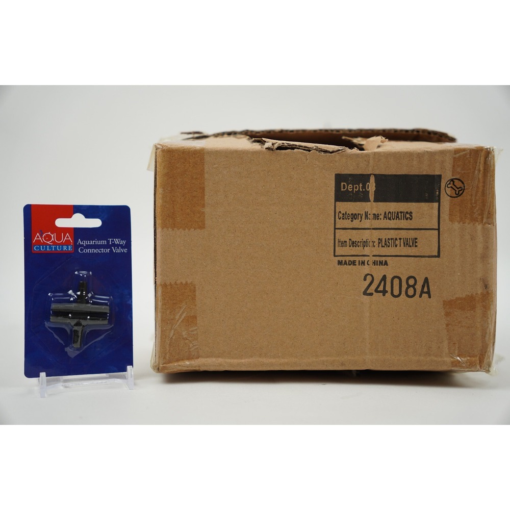 (Case of 72) Aqua Culture T-Way Connector Aquarium Valve 2 Pack, PV-T/2